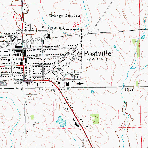 Topographic Map of Lull's Park, IA