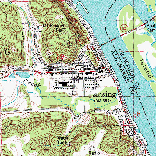 Topographic Map of Heminway Cemetery, IA