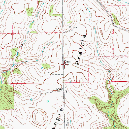 Topographic Map of Faegre Prairie Cemetery, IA