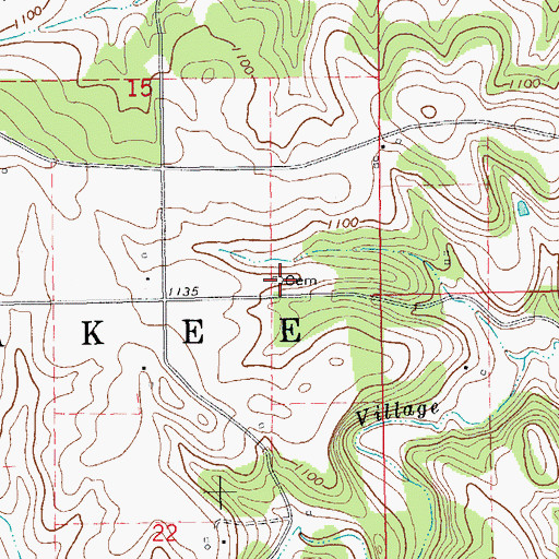 Topographic Map of Round Prarie Cemetery, IA