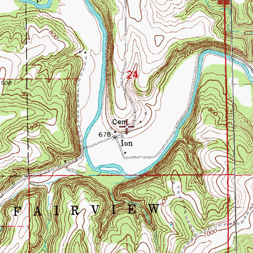 Topographic Map of Ion Methodist Cemetery, IA