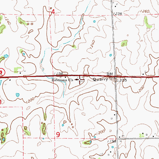 Topographic Map of Zalmona Cemetery, IA
