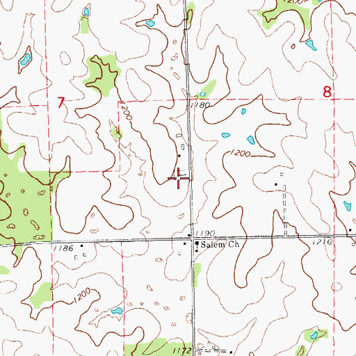 Topographic Map of Salem United Cemetery, IA
