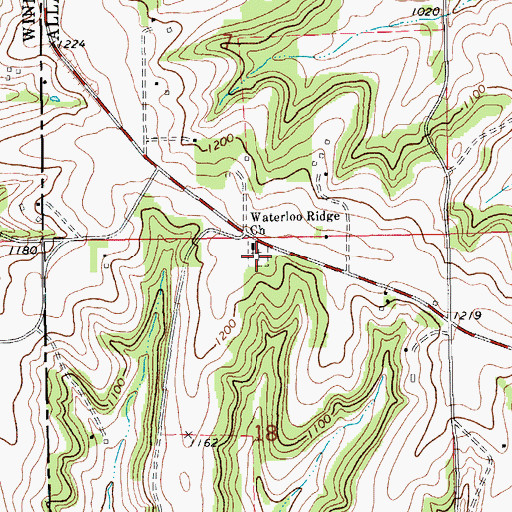 Topographic Map of Waterloo Ridge Cemetery, IA