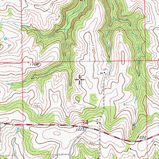 Topographic Map of Elon Cemetery, IA