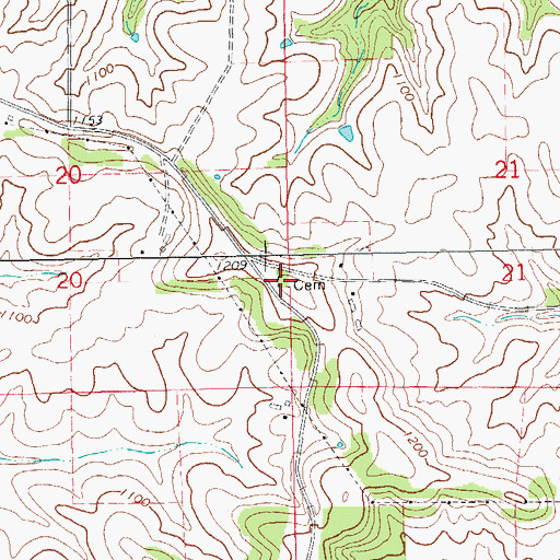 Topographic Map of May's Prairie Cemetery, IA