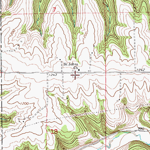 Topographic Map of West Ridge Cemetery, IA