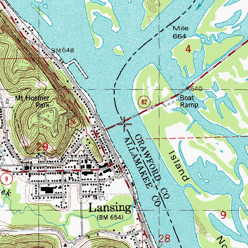 Topographic Map of Black Hawk Bridge, IA