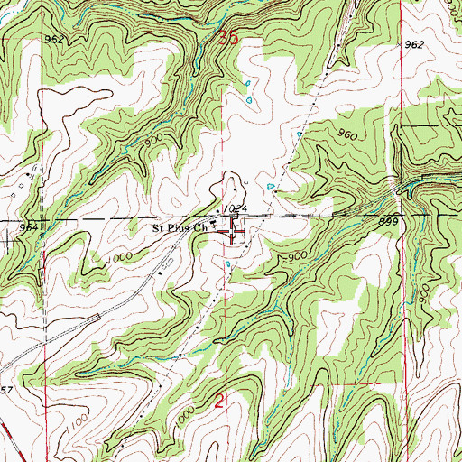 Topographic Map of Cherry Mound Cemetery, IA