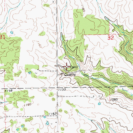 Topographic Map of Maple Hill Cemetery, IA
