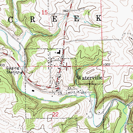 Topographic Map of Waterville Lutheran Cemetery, IA