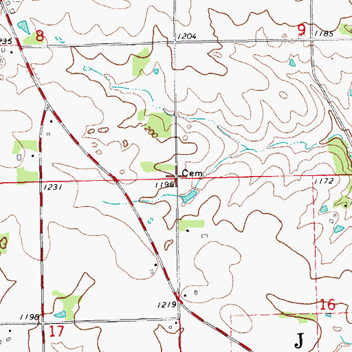 Topographic Map of Dundee Plot, IA