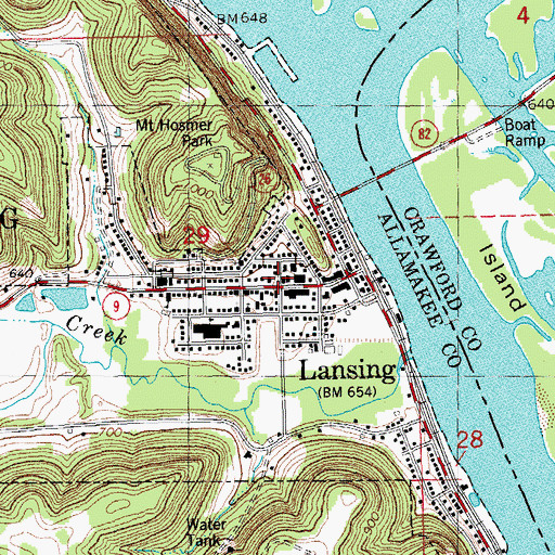 Topographic Map of Lansing Clinic, IA