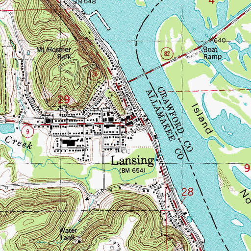 Topographic Map of Lansing Dental Clinic, IA