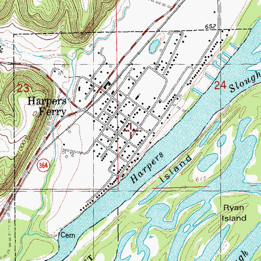 Topographic Map of Harpers Ferry City Park, IA