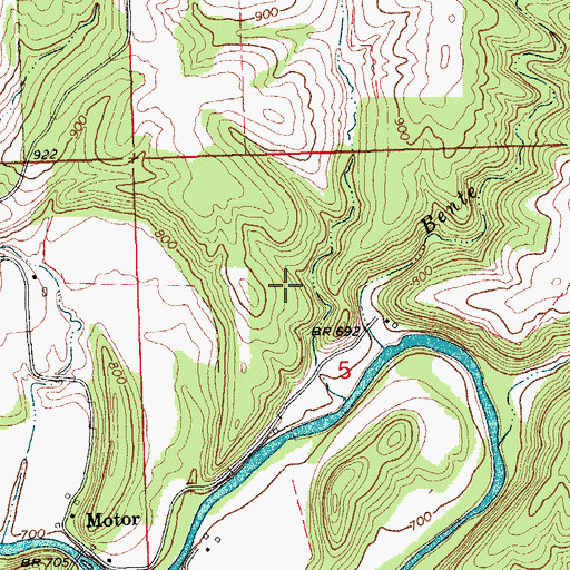 Topographic Map of Rentz Memorial Woods State Preserve, IA
