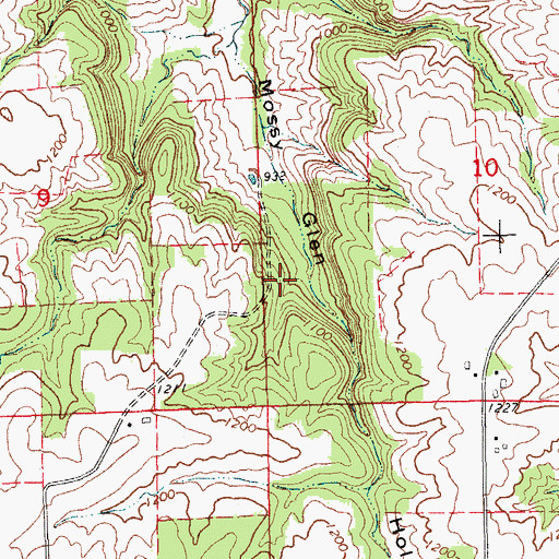 Topographic Map of Mossy Glen State Preserve, IA