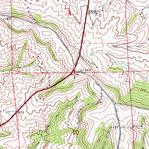 Topographic Map of Chicken Ridge Scenic Overlook Park, IA