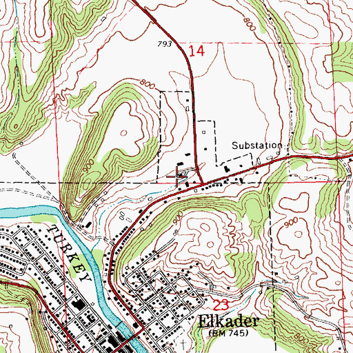 Topographic Map of Lovers Leap Park, IA