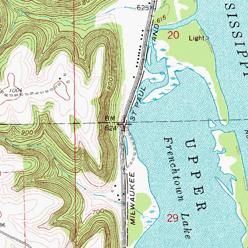 Topographic Map of French Town Lake Access, IA