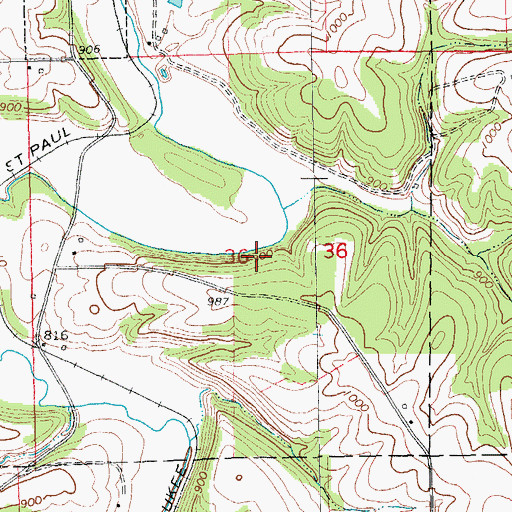 Topographic Map of Roberts Creek State Preserve, IA
