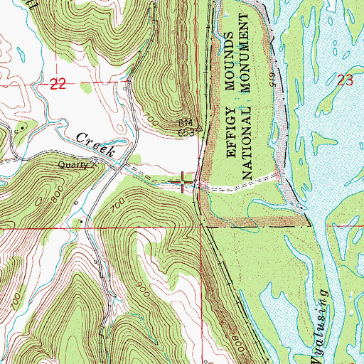 Topographic Map of Sny Magill (historical), IA