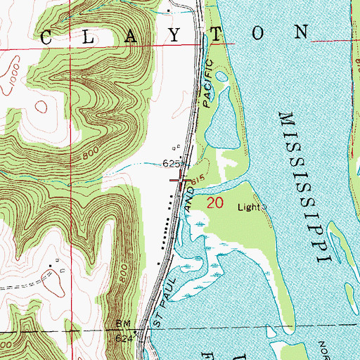 Topographic Map of Eckards (historical), IA