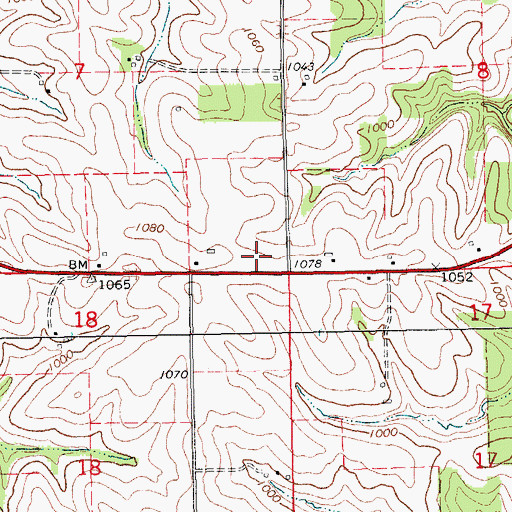 Topographic Map of Wabasha Post Office (historical), IA