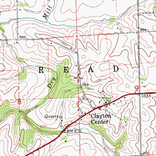 Topographic Map of Read Post Office (historical), IA