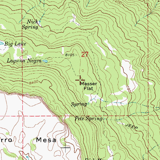 Topographic Map of Messer Flat, CO