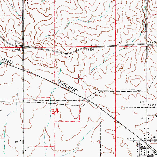 Topographic Map of Lodomillo Post Office (historical), IA