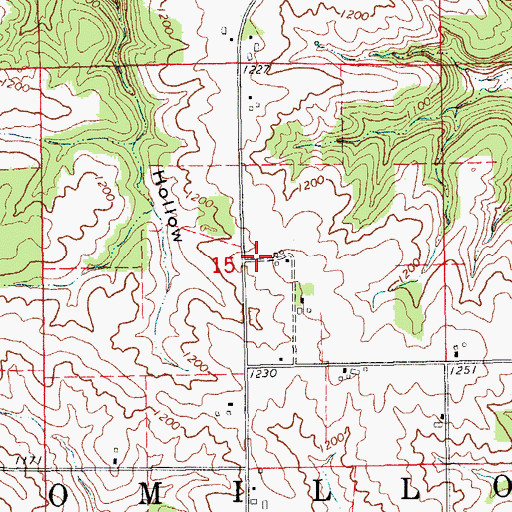 Topographic Map of Honey Creek Post Office (historical), IA