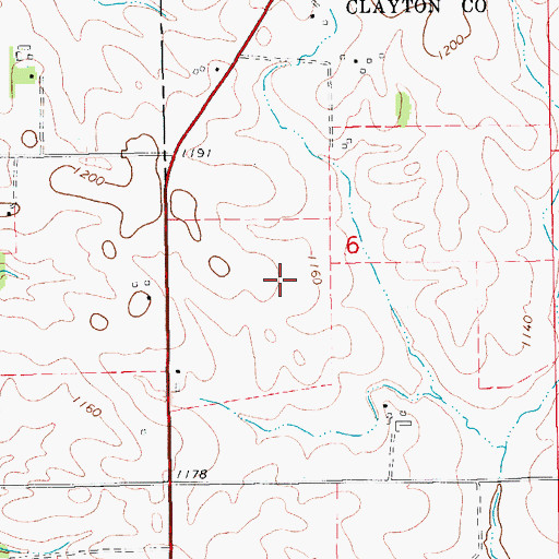 Topographic Map of Henderson Prairie Post Office (historical), IA