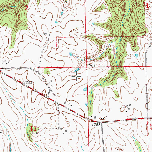 Topographic Map of Council Hill Post Office (historical), IA