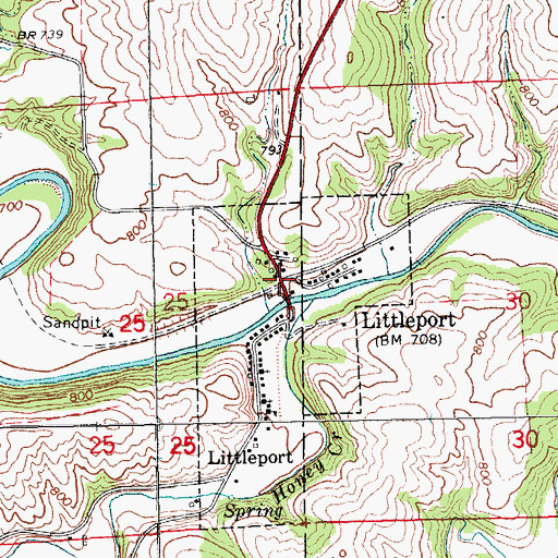 Topographic Map of Littleport (historical), IA