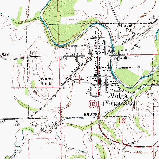 Topographic Map of Sacred Heart Church, IA