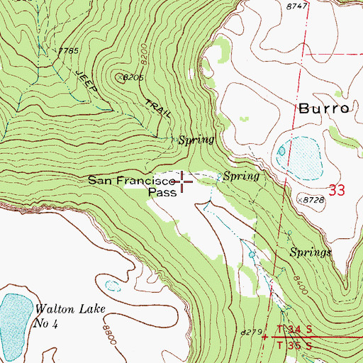 Topographic Map of San Francisco Pass, CO
