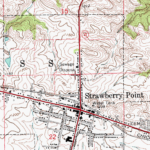 Topographic Map of Emmanuel Lutheran Church, IA