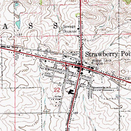 Topographic Map of United Methodist Church, IA