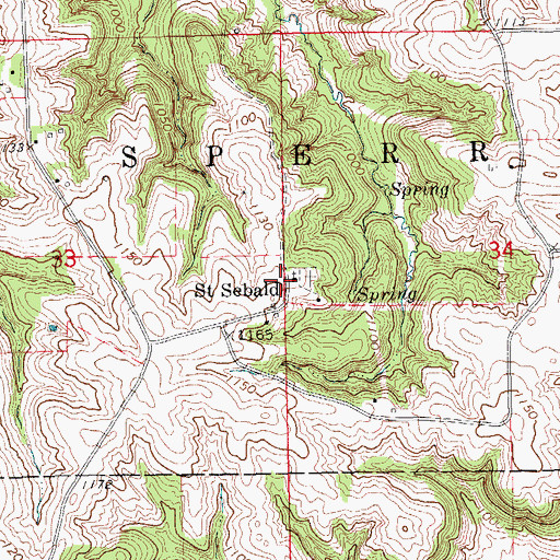 Topographic Map of Saint Sebalds Lutheran Church, IA