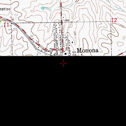 Topographic Map of Murphy Memorial Library, IA