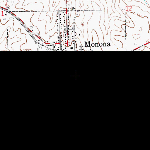 Topographic Map of Monona Historical Museum, IA