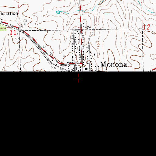 Topographic Map of Monona Clinic, IA