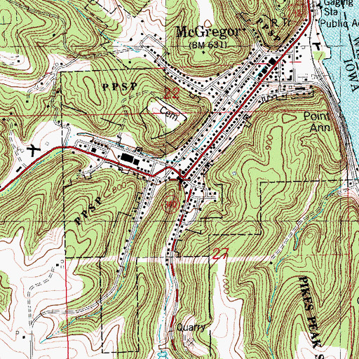 Topographic Map of McGregor United Methodist Church, IA