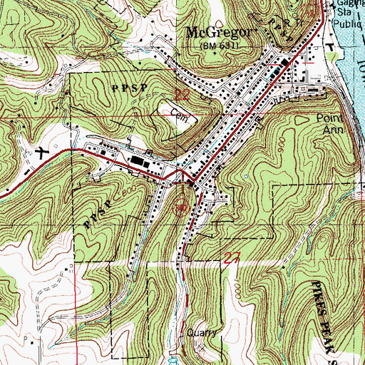 Topographic Map of Gunderson Lutheran Medical Clinic, IA