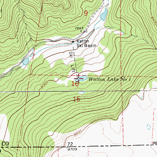 Topographic Map of Walton Lake Number 1, CO