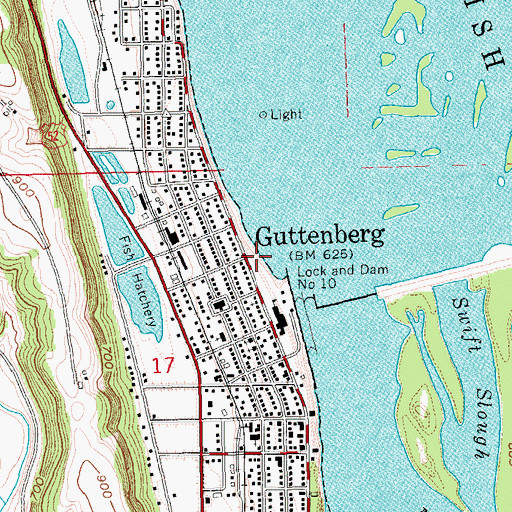 Topographic Map of Lockmasters House Heritage Museum, IA