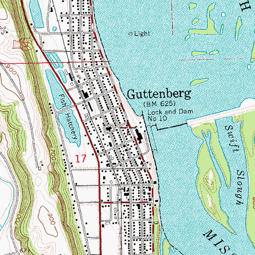 Topographic Map of Trinity Lutheran Church, IA