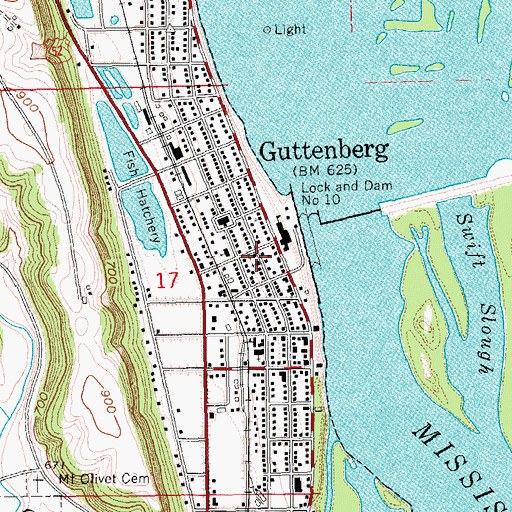 Topographic Map of United Methodist Church, IA