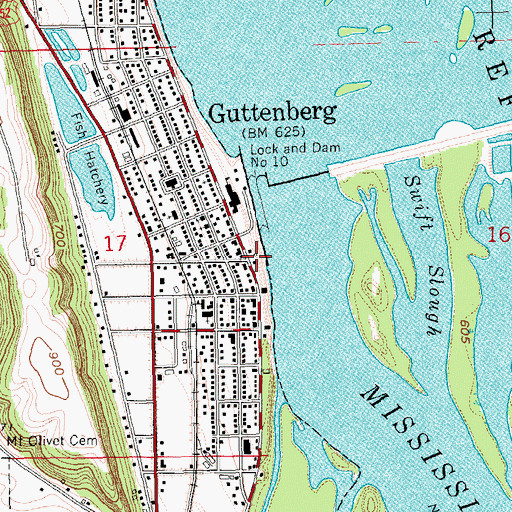 Topographic Map of Iowa State Fish Aquarium and Hatchery, IA